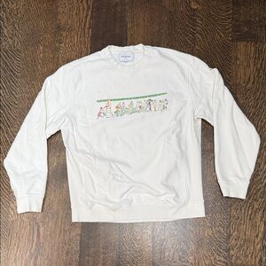 Palmes Crewneck Sweatshirt with Graphic Embroidered Design